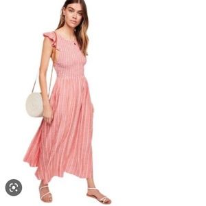 Free People Chambray Butterflies Midi Dress S